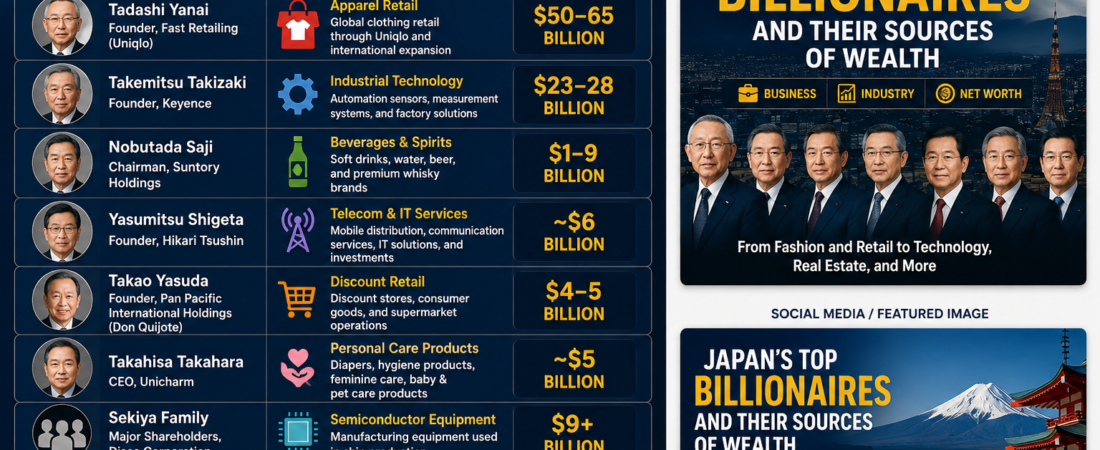 Japan’s Top Billionaires and Their Sources of Wealth